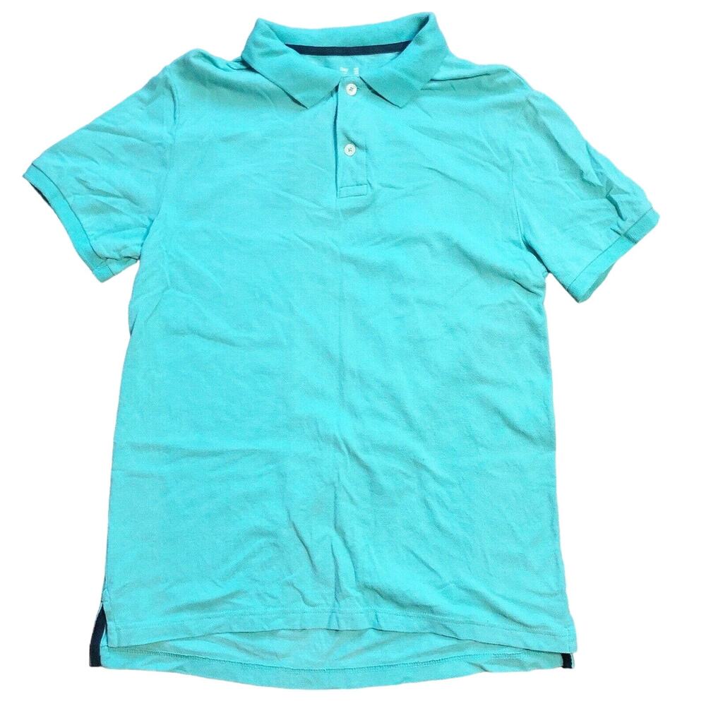 GAP Mens Medium Blue Collared Short Sleeve Cotton Casual Button Polo Golf Shirt